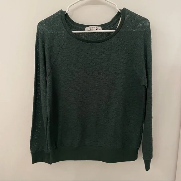 Forever 21 Tops Forever Light Knit Green Long Sleeve Shirt